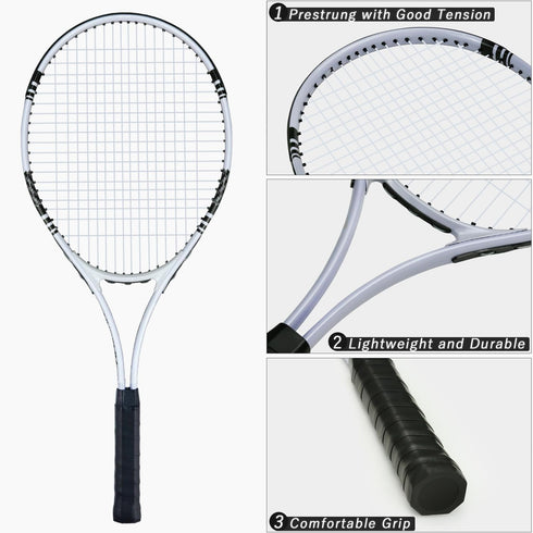 UUBEMM Tennis Rackets Set for 2 Players, Lightweight Recreational Racquets for Adult Beginner Training with Carry Bag