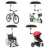 Flexzion Bicycle Umbrella Clamp Holder Mount, Universal Connector for Handlebar, Wheelchair, Stroller, Adjustable