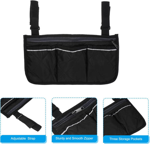 4 PATIKIL Beach Chair Armrest Bag, Waterproof Beach Chair Hanging Storage Pouch Arm Rest Magazine Snack Bag