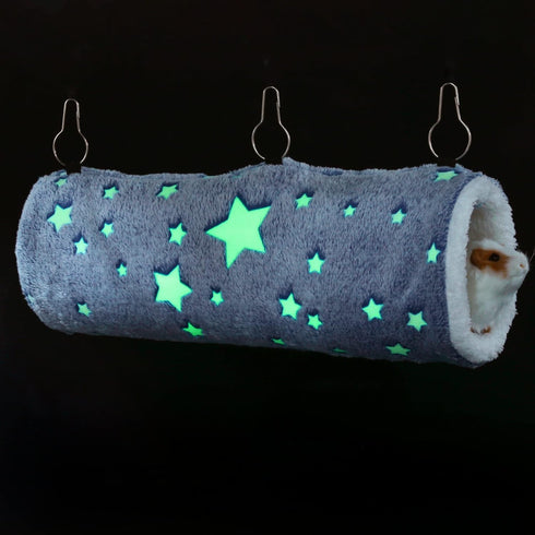Hammock Hammock) Mogoko Noctilucent Luminous Guinea Pig Rat Bunkbed Hanging Tunnel and Soft Bed Mat for Ferret Hedgehog