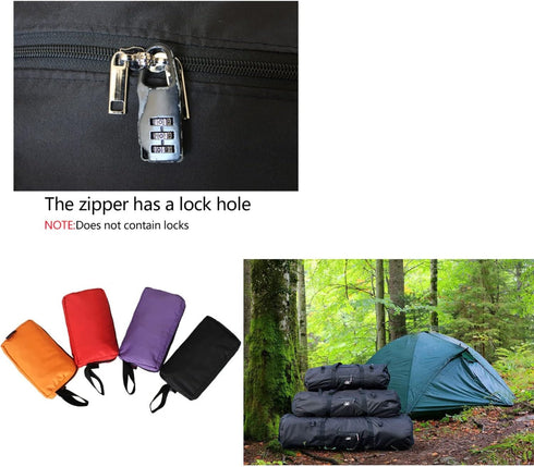 Large Capability Waterproof Folding Tent Storage Carry Bag for Camping Hiking Picnic Organizer (Black-S)