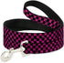 Buckle-Down Pet Leash - Checker Weathered Black/Neon Pink - 4 Feet Long - 1.5" Wide