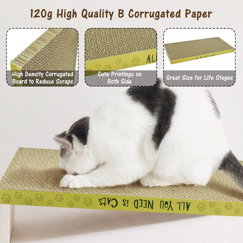 Cardboard Cat Scratcher Pads, Dual-Side Corrugated Cat Scratching Board for Indoor Cats
