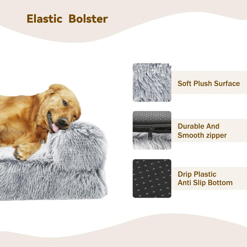 Orthopedic Dog Bed for Medium Breeds, High Density Egg Crate Foam Sofa Bed with Waterproof Removable Washable Cover