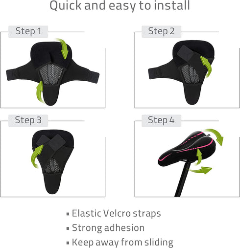 Narrow Gel Bike Seat Cushion, Extra Soft Comfy Bicycle Seat Cover with Extra Memory Foam & Gel for All Bikes