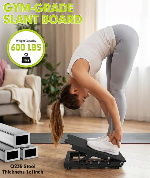 OYY Stretcher,600lbs Commercial Slant Board for Calf Weight Capacity Adjustable Incline Balance Board for Squat Home