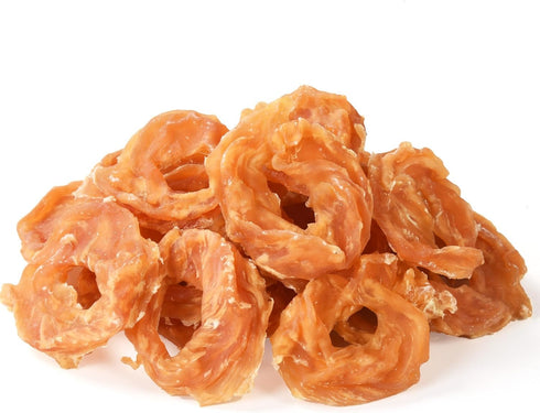 Pawmate Dog Treats Chicken Jerky Rings, Rawhide-Free Grain-Free Real Dried Tenders Natural
