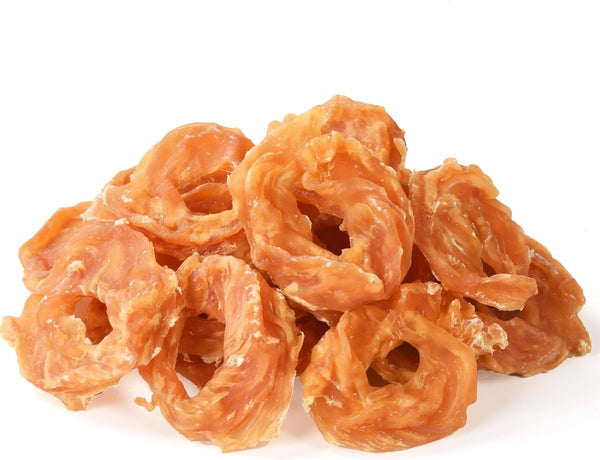 Pawmate Dog Treats Chicken Jerky Rings, Rawhide-Free Grain-Free Real Dried Tenders Natural