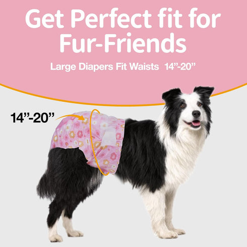 Hole(Pink,12L) Pet Soft Dog Diapers Female, Disposable Female Dog Diaper, Doggie Diapers for Cat Puppy with Adjustable