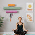 Wallniture Guru Wall Mount Yoga Mat Rack - Foam Roller and Towel Rack with 3 Hooks for Yoga Strap
