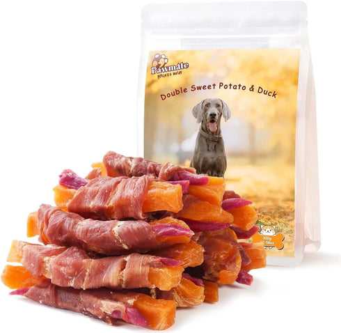 Pawmate Duck Double Purple Sweet Potato Wraps Dog Treats, Healthy Low Fat
