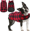 AOFITEE Reversible Dog Coat, Warm Winter Jacket, Thick Padded Vest with Leash Hole, Cotton Material, Small (23'' Chest)