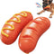 Hot Dog Squeaky Dog Toy, Interactive Rubber Chew Toy for Aggressive Chewers, Humorous Gift for Dog Lovers