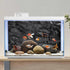 AWERT 30x18 inches Black Rock Stone Aquarium Background Vinyl for Fish Tank and Rocky Terrarium