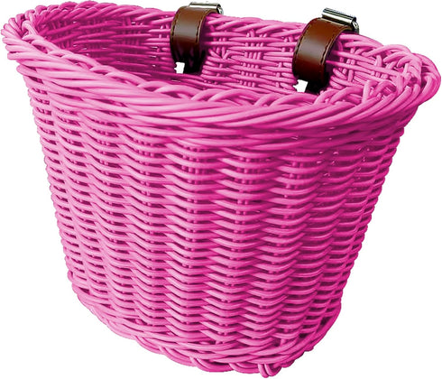 Kid's Adjustable Bicycle Basket Streamers Set, Front Handlebar Kit with Colorful Streamers, Bell, Windmill for Girls