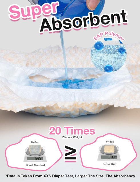 Dono Disposable Dog Diapers Female with Wetness Indicator, Disposable Doggie Diapers for Dogs in Heat, Super Absorbent