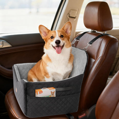 Felixora 35lbs Dog Car Seats for Small/Medium Dogs, Puppy Car Seat with Side Opening, Thick Cushion, Detachable