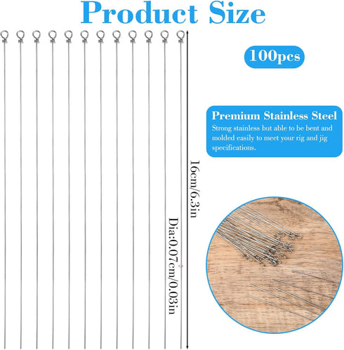 Apojgitn 100PCS Fishing Wire Spinner, Stainless Steel Lure Making Supplies Kit for Hanging Fishing Spinners Rigs