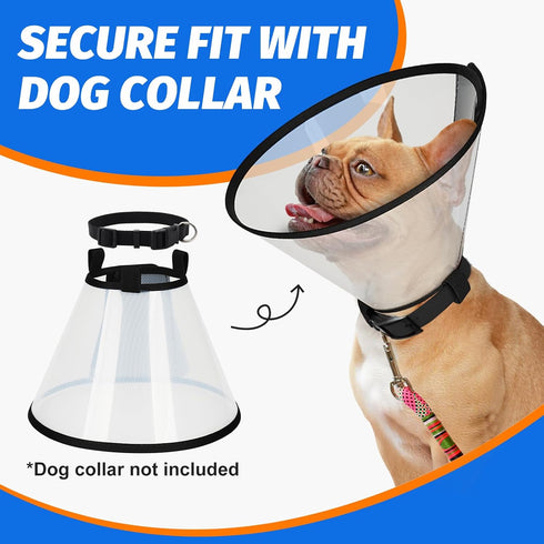 Supet Dog Cone Collar Adjustable After Surgery - Comfortable Pet Recovery Collar for Large Medium Small Dogs