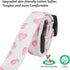 Cotton Handmade Dog Collar, Cute White & Pink Love Heart Patterns with Pendant for Small Medium Large Dogs