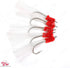 50 7/0 Pieces unrigged Shrimp Flying Hooks with White Krystal Flash