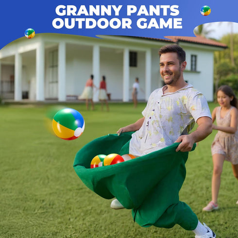AODANC Sets,4PCS Granny Pants Yard Game Granny Pants Family Party Outdoor Games with Bouncy Balls for Adults