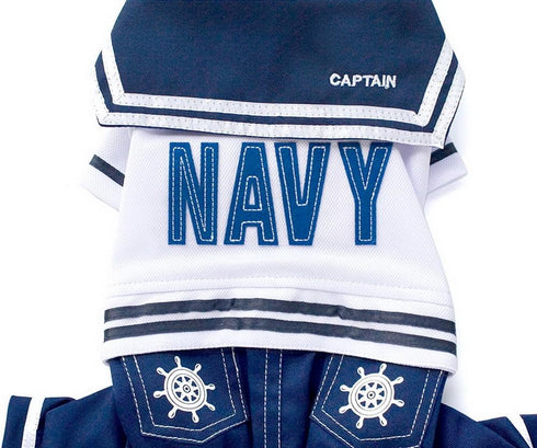 SELMAI Navy Seaman Captain Costume for Four Legged Dogs, Chihuahua Clothes XXL, Small Dog Cat Puppy Pet