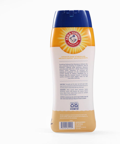 Arm & Hammer for Pets Soothing Oatmeal Pet Shampoo - 20 Ounces Moisturizing Dog Shampoo, Pack of 2
