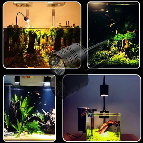 LED Aquarium Light - Freshwater Fish Tank Spotlight, 3000K Warm White, 4000K Natural White, 6000K Cool White, 5W