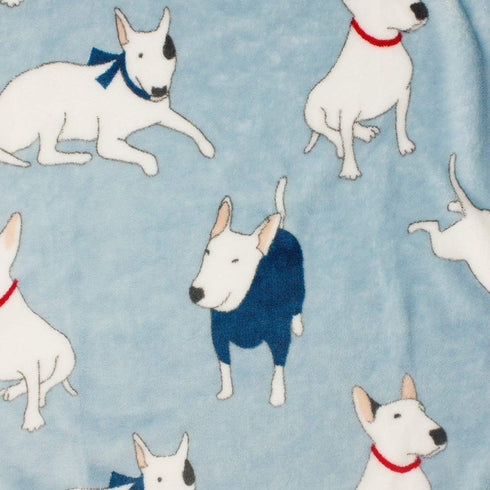 Fluffy Flannel Fleece Pet Dog Bed Throw Blanket Cover for Couch - 29.5 x 39.5 Inches - Cute Animals Design (Light Blue,