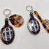jiingekk Multifunctional Fashion Keychain Leopard Comb and Mirror Stylish Hair Care Keychain Creative Bag Pendant