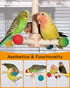 Goodlifebird 360 Bird Perch Toy, Rotating Parrot Perch, Interactive Spinning Bird Cage Toy for Budgies, Cockatiels