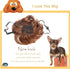 Pet Costume Dog Wig with Collar & Tie Apparel for Halloween, Christmas, Parties (Dark Brown)