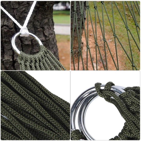 VGEBY Portable Lightweight Nylon Mesh Rope Hammocks for Camping, Indoor & Outdoor, Travel, Survival, Backpacking,