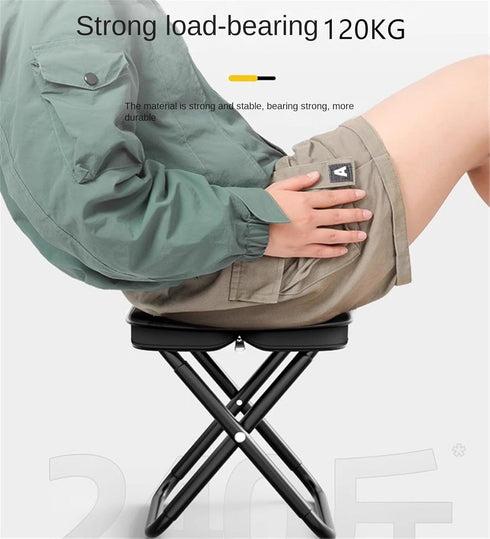 265 LBS Portable Folding Stool, Small Portable Stool for Adults, Fishing Hiking Gardening and Beach with Carry Bag