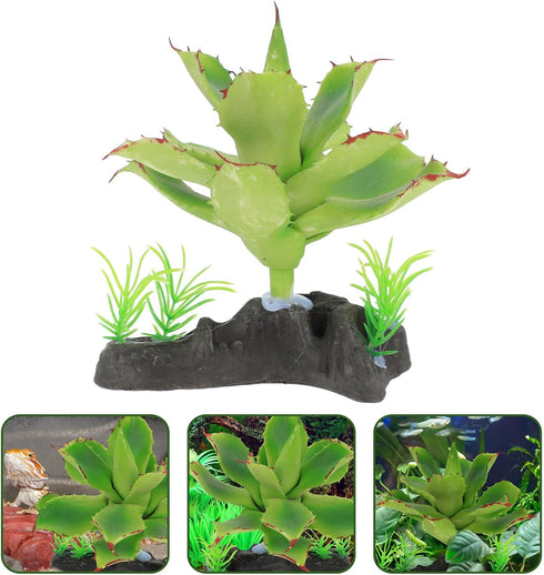 Cabilock Artificial Plants for Reptile Terrarium Dcor, Spider Box with Faux Flame Rose Plant, Lifelike Reptile Habitat