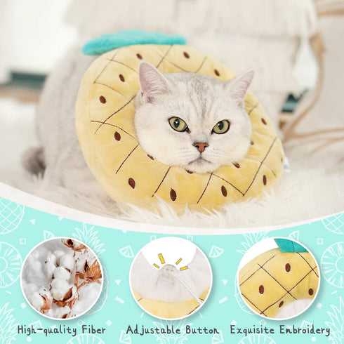 ANWA Soft Adjustable Cat Cone Collar, Cute Donut Collar for Kitten Recovery, After Surgery, Stop Licking