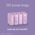 65% 8 (120 Count) Pet Genie, Dog Poop Bags Rolls Scented, Extra Strong & Leak-Proof for Dogs, Lavender Scented, Easy