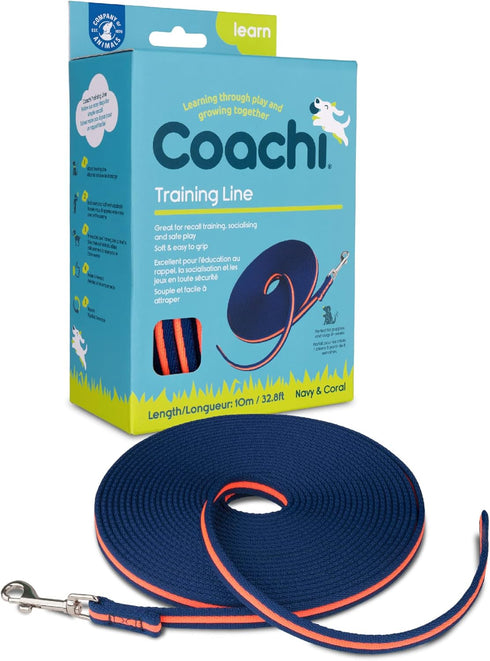Coachi 10m Training Line for Safe Outdoors, Recall Training, Suitable for Medium Large Dogs and Puppies