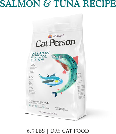 6.5lb Cat Person, Salmon and Tuna Dry Cat Food, Bag
