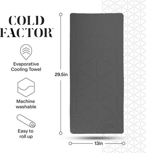 Premium PVA Cooling Neck Towel-Chill Pad, Lasts 5 Hours, for Neck and Face, UPF 50+ (Gray)
