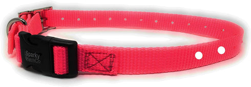 Sparky Pet Co 3/4" Double Buckle Nylon Collars - 2 Hole (1.25") Receiver Collar (Neon Orange)