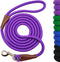 6FT/8FT/10FT Rope Dog Leash, 1/2” Strong Nylon with Leather Tailor Connection for Medium & Large Dogs
