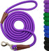6FT/8FT/10FT Rope Dog Leash, 1/2” Strong Nylon with Leather Tailor Connection for Medium & Large Dogs