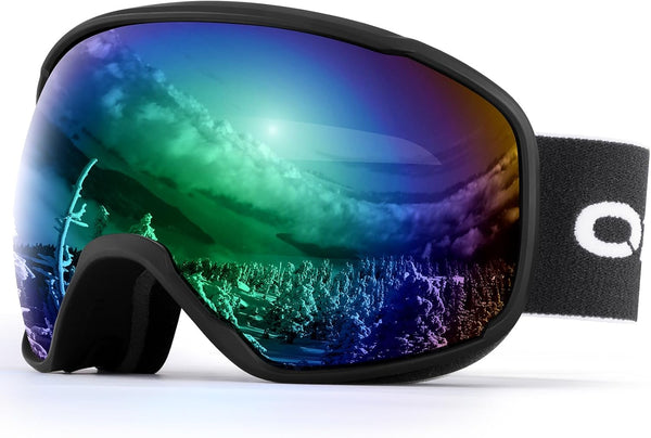 Odoland Ski Goggles - Anti-Fog UV Protection OTG Snow/Snowboard Goggles for Men, Women, Adult, Youth
