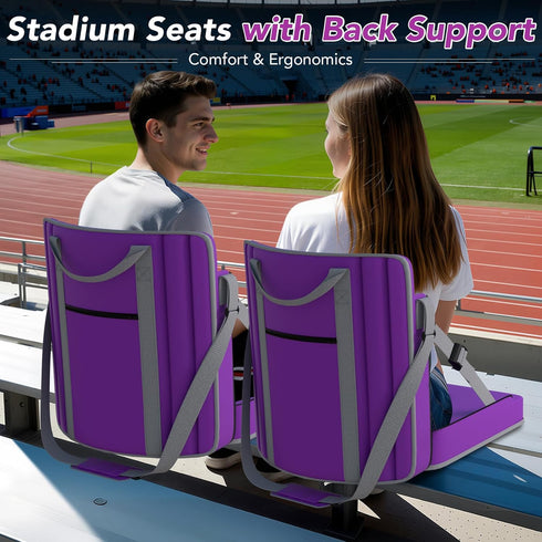 janiry 1PACK Stadium Seats with Back Support Adjustable Bleacher Chairs with Back and Cushion Bleacher Seat with Cup