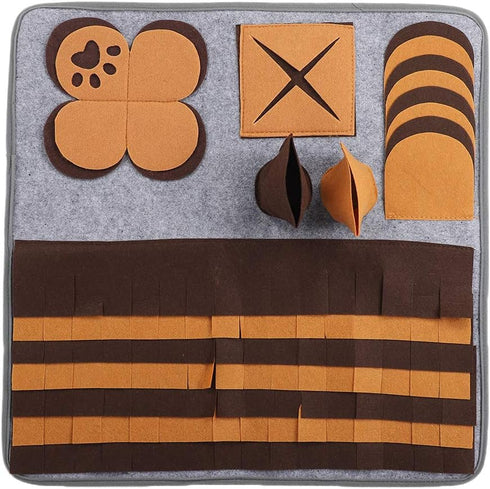 PinzqTrading Pet Sniffing Pad, Dog Cat Foraging Mat, Felt Nose Work Training Blanket