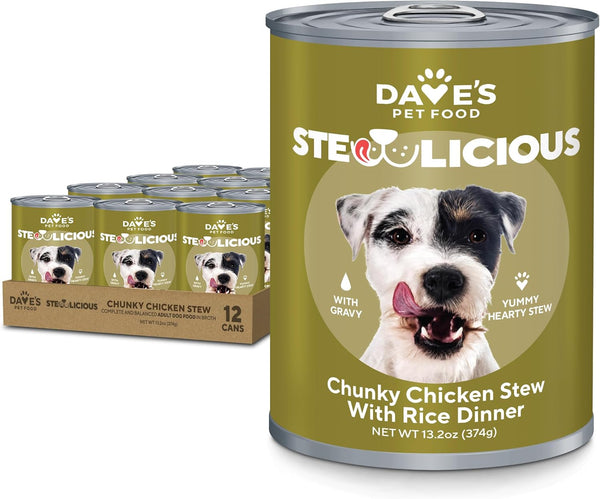 Dave's Pet Food Stewlicious Canned Dog Food with Gravy (Chunky Chicken Stew