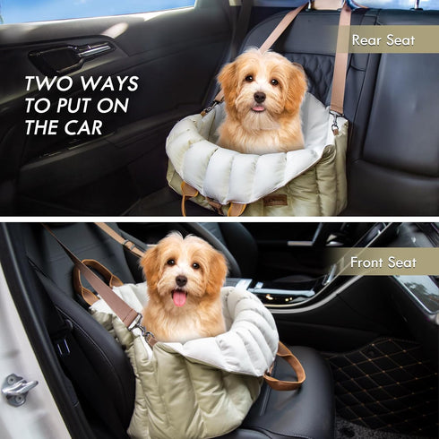 10lbs, ClevaHome Small Dog Car Seat & Travel Carrier & Pet Bed, Non-Slip Booster Seat for Dogs up to Fashionable Pet