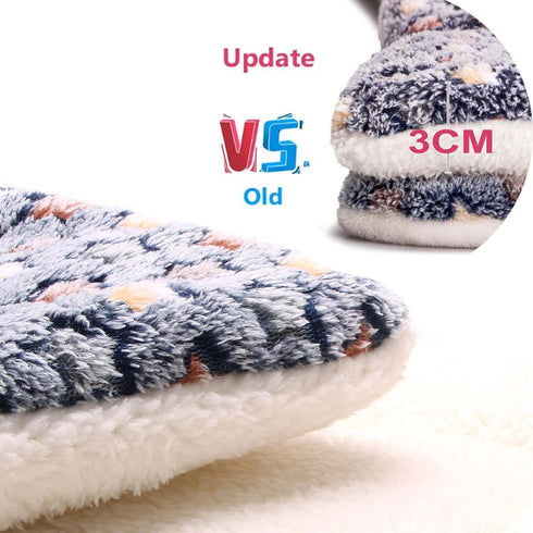FJWYSANGU Fluffy Pet Cat Blanket, Soft Coral Velvet Puppy Cushion Mat, Warm Cover Pad in Dark Blue